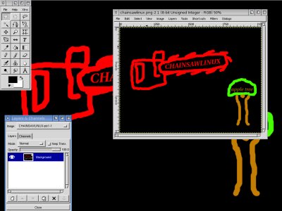 CHAINSAWLINUX running Cinepaint